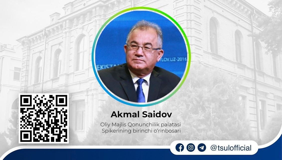 Akademik Akmal Saidov bilan “Yangi O‘zbekiston strategiyasi va yuridik ta’lim” mavzusida uchrashuv tashkil etiladi
