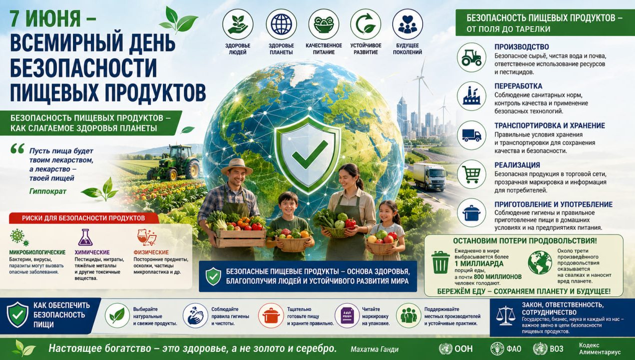 Безопасность пищевых продуктов, как слагаемое здоровья планеты