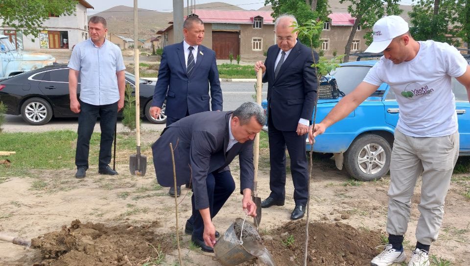 Akmal Saidov Jizzaxdagi “Yashil makon” umummilliy aksiyasida qatnashdi