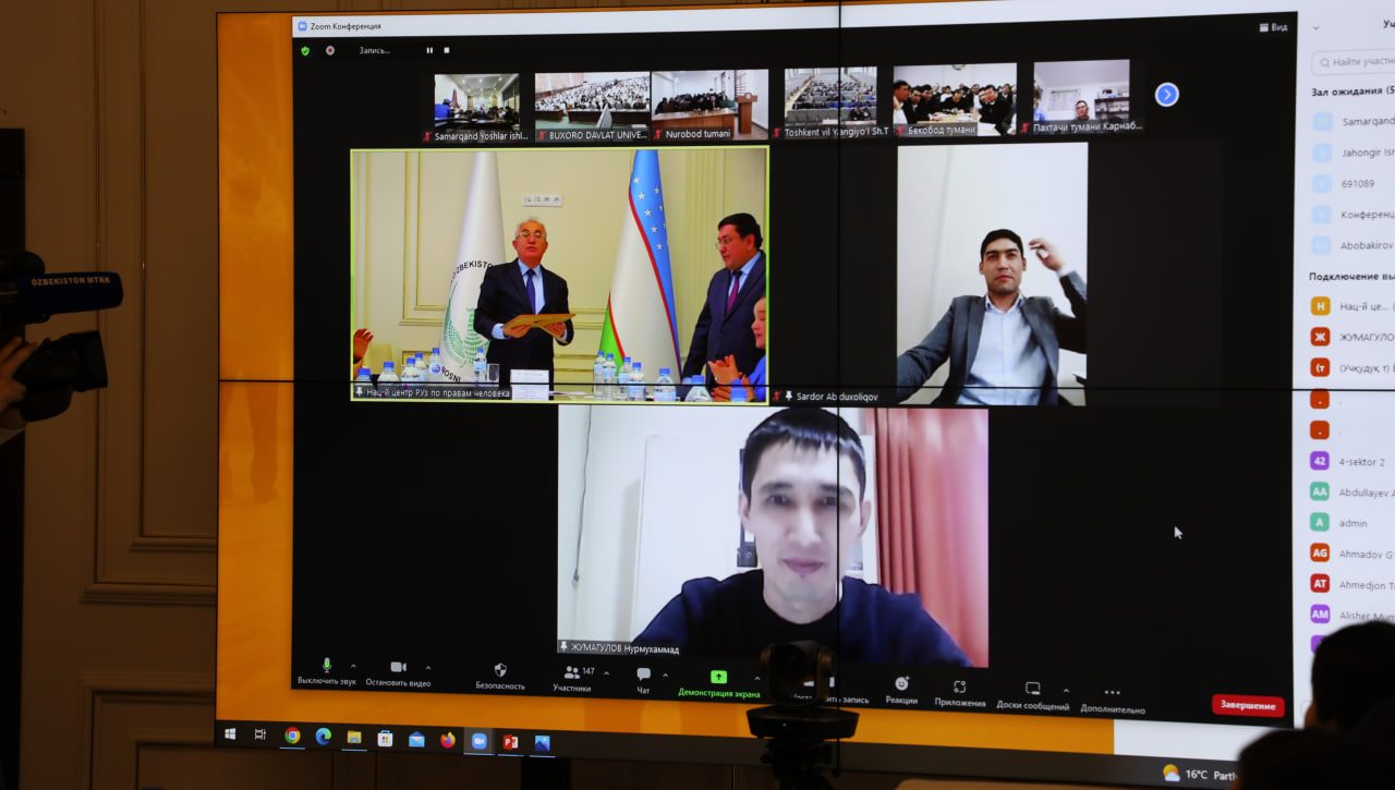 “Inson huquqlari sohasida ta’lim va tadqiqotlar” tanlovi g‘oliblari taqdirlandi
