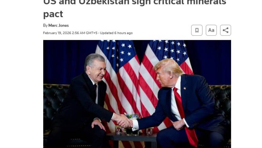 “Reuters”: AQSH va O‘zbekiston muhim kelishuvga erishdi