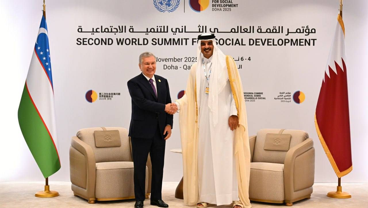 The leaders of Uzbekistan and Qatar discuss issues of further developing strategic partnership